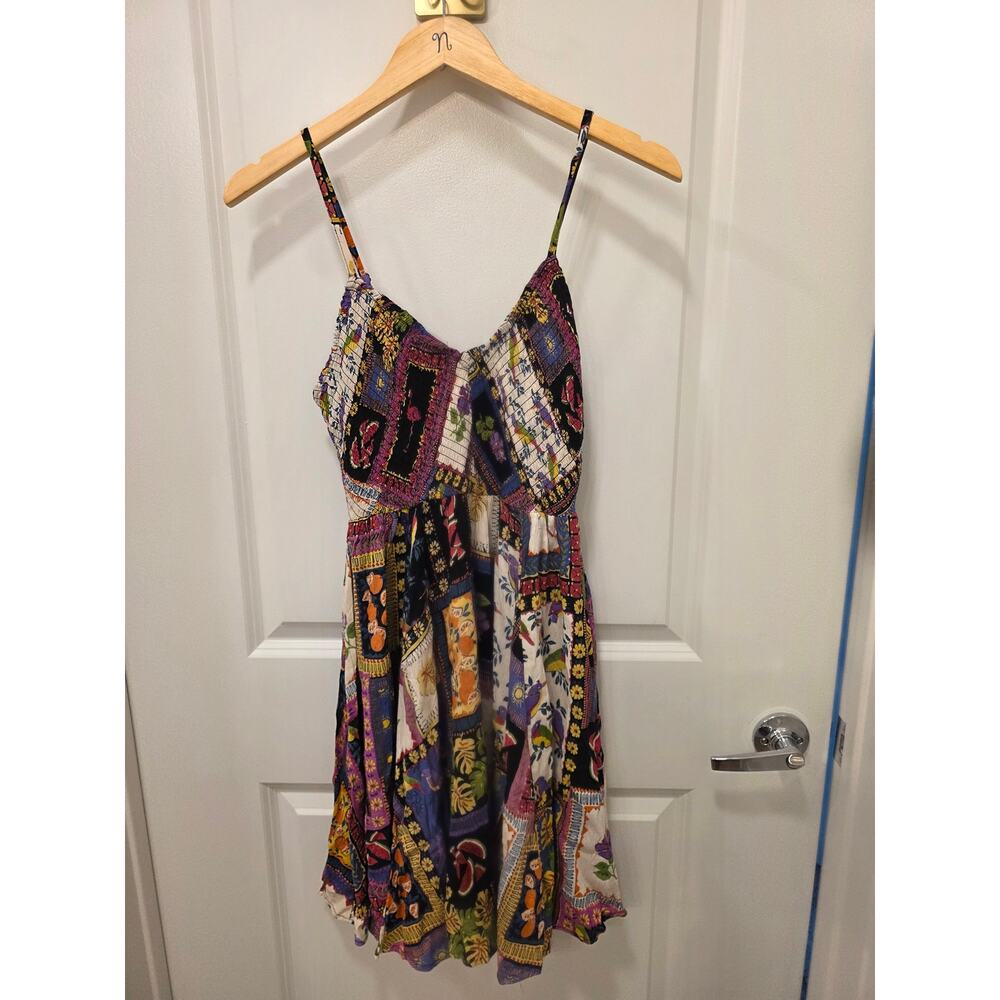 Angie Patchwork Smocked Boho Dress - Picture 4 of 6